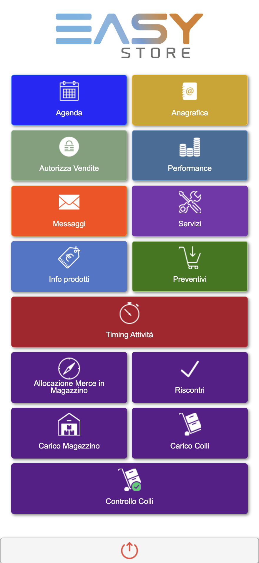 La schermata reale di Easy Web App con agenda, anagrafiche, vendite, prodotti e magazzino